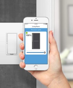 Alternative view of Insteon Smart Dimmer Wall Switch, 600 Watt, 2477D (White) - Insteon Hub required for voice control with Alexa & Google Assistant White Dimmer Switch- 600 Watt