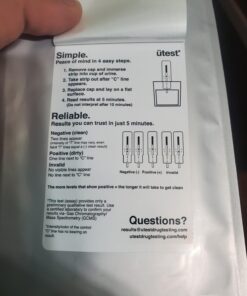UTest -O-Meter 5 Level THC Home Drug Test | Marijuana Urine Test Kit | Highly Sensitive Testing Strips with Instant Results | 5 Panel Tests 15 ng/mL, 50 ng/mL, 100, 200, & 300 ng/mL (4-Pack) 37 71Rmgp4DL