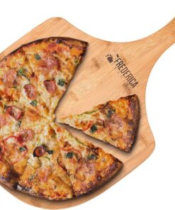 Frederica Trading Premium Bamboo Wooden Pizza Peel Paddle and Cutting Board with Handle (for Baking Pizza, Bread, Cutting Fruit, Vegetables, Cheese) - Personal Size Large 18" (18"L x 11.5" x 11.5") 15 71RmirtHovL