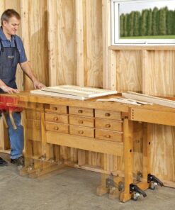 Workbench Casters (Pack of 4, Satin Black) - Industrial Casters w/ Easy-Spin 2-3/8” Wheels - Durable Steel Heavy Duty Casters Set of 4 - Workbench Kit Includes Mounting Screws for Easy Installation 17 71Rn2Q0m4FL