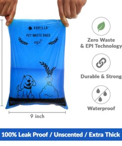 GORILLA SUPPLY Dog Poop Waste Bags with Dispenser and Leash Tie, 9" x 13", Blue, 1000 Count 29 71Ro9zZdEOL