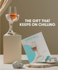 VoChill Stemmed Wine Glass Chiller | Smart & stylish | Radically cool wine tool – keeps wine perfectly chilled in your glass | Refreezable Chill Cradle actively chills (Quartz, Single VoChill) Stemmed Single Quartz 15 71RofKIUlpL