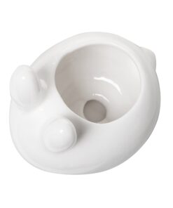 MyGift Mini Ceramic Bunny Planter, Decorative Rabbit Design White Small Flower Pot Succulent Planter with Detached Saucer 19 71Rps1mRCaL