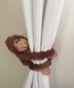 Fuzzy Friends 1 Each Burnt Orange, Blonde, Cream and Dark Brown Fuzzy Friends Plush Monkey with Velcro Hands Furry Stuffed Animal, Set of 4 Multicolored 26 71Rq8qYYOlL