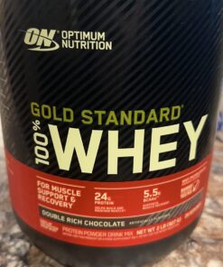 Optimum Nutrition Gold Standard 100% Whey Protein Powder, Double Rich Chocolate, 2 Pound (Packaging May Vary) 2 Pound (Pack of 1) 46 71RqGS7IxWL