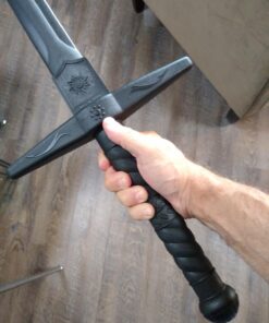 Master BladesUSA – E504-PP Martial Arts Polypropylene Sword - Training Equipment – Black Polypropylene Blade, Round Handle with Spiral, Self Defense, Training, Safe, Easy, Fun, Cosplay, Martial Arts 12 71RqLtvtYUL