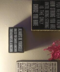 Primitives by Kathy Chevron Trimmed Box Sign,Wood, Paper, 3" x 5", Be A Unicorn 1 22 71RqpmVQxBL