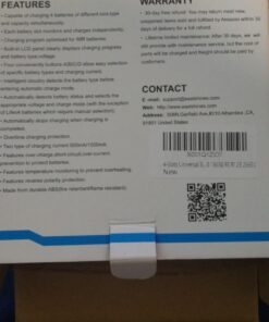 Universal Smart Battery Charger 4 Bay for Rechargeable Batteries NiMH NiCd AA AAA C Li-ion LiFePO4 IMR 18650 21700 20700 26650 14500 16340 18500 10440 18350 RCR123a LCD Display UL Listed 41 71RsmioBDL