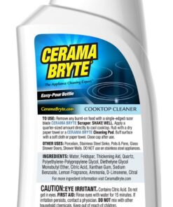 Cerama Bryte Combo Kit POW-R Grip, Scraper, Pad & Removes Tough Stains Cooktop and Stove Top Cleaner for Glass - Ceramic Surfaces, 10 Ounces, 4 Piece 34 71RtP7YTyLL