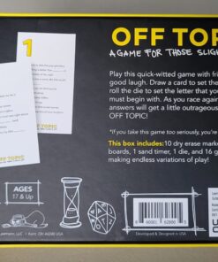 OFF TOPIC Party Game for Adults - Fun Adult Board Games for Groups of 2-8 Players - Hilarious Game Night Card Game for Friends, Family & More Yellow 52 71Ru5o41KwL