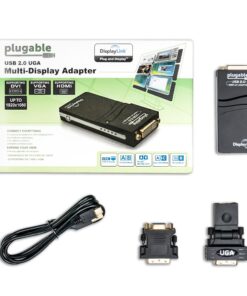Plugable USB 2.0 to DVI/VGA/HDMI Video Graphics Adapter for Multiple Monitors up to 1920x1080 Supports Windows 11, 10, 8.1, 7, XP, and Mac 10.14+ 1920 VGA/DVI/HDMI 22 71Rudc HuEL