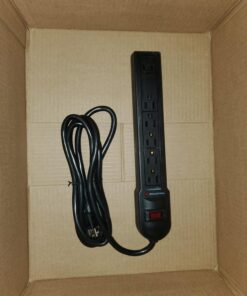 Amazon Basics Rectangular 6-Outlet Surge Protector Power Strip, 6-Foot Long Cord, 790 Joule - Black 1-Pack 27 71RvUrN8IEL