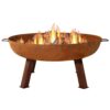 Sunnydaze 34-Inch Rustic Cast Iron Outdoor Raised Fire Pit Bowl with Handles - Oxidized Finish Rust 34 in 5 71RvgLRdWPL