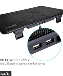 Havit HV-F2056 15.6-17 Inch Laptop Cooler Cooling Pad - Slim Portable USB Powered (3 Fans) (Black+Red) Black+Red 33 71RxMnbyxyL