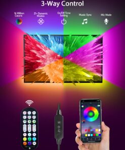 MATICOD LED 9.84ft RGB Strip Lights for TV Behind, USB for 32-43in TV, Bluetooth APP Remote Control Music Sync TV Backlight for Gaming Room Multicolor 9.84FT for 32"-43" TV 17 71RybtdhSpL