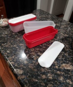 StarPack Long Scoop Reusable Ice Cream Containers with Lids (2-Pack) - Ice Cream Container for Home Made Ice Cream Storage, Soup & Food Storage - Durable Ice Cream Freezer Containers with Style! 2 Pack Cherry Red 41 71RyfbEh5EL