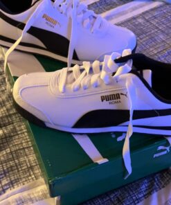 PUMA Men's Roma Sneaker 10 White/Black Leather 38 71RysfeFNqL