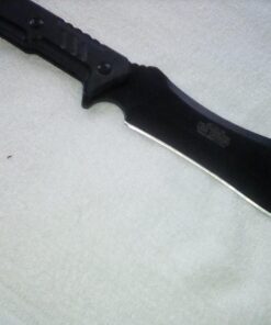 MTech USA – Fixed Blade Knife – Black Stainless Steel Blade with Black Carved G10 Handle, Full Tang, Includes 1680D Nylon Sheath - Hunting, Camping, Survival, Tactical, EDC – MT-20-39 63 71Rz nI7aLL