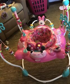 Bright Starts Disney Baby MINNIE MOUSE PeekABoo Baby Activity Center Jumper with 8 Toys, Lights & Sounds, 360-Degree Seat, 6-12 Months (Pink/Blue) 48 71Rz5WlwVtL