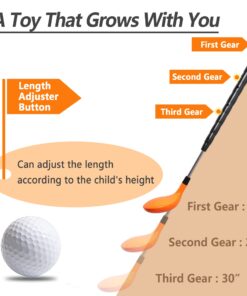 iPlay, iLearn Kids Golf Toys Set, Boys Outdoor Sport Toy Age 3-5, Toddler Outside Golf Ball Game W/Left & Right Club Head, Child Yard Play, Birthday Gifts for 4 6 7 8 Year Olds Girls Orange 16 71RzE MfbL