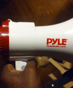 Pyle Megaphone Speaker Lightweight Bullhorn - Built-in Siren, Adjustable Volume Control and 800 Yard Range - PMP30 White 30 71RzLcPEDBL