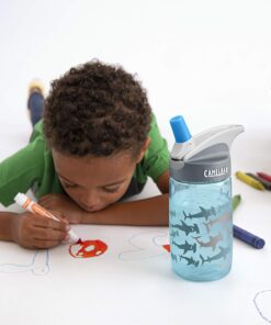 CamelBak Eddy Kids Water Bottle Kids Big Bite Valve - Spill Proof - Water Bottle for Kids - BPA-Free Water Bottle Meow 14 71RztNABWGL