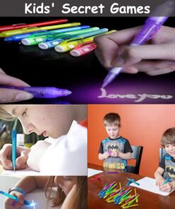 32 Pack Valentines Invisible Ink Pen with UV Black Light Secret Spy Pens Magic Disappearing Ink Markers School Supplies Kids Party Favors Valentines Gift for Boys Girls Classroom Exchange (2 Style) 32 Pack 16 71RzzPEX5JL