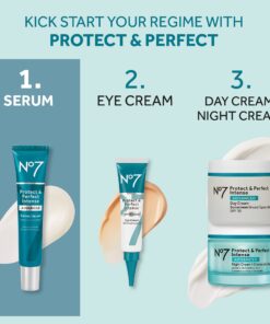 No7 Protect & Perfect Intense Advanced Serum - Rice Protein & Alfalfa Complex for Fine Lines and Wrinkles - Anti Aging Facial Serum with Matrix 3000+ Technology (30 ml) 16 71S DTm5z9L