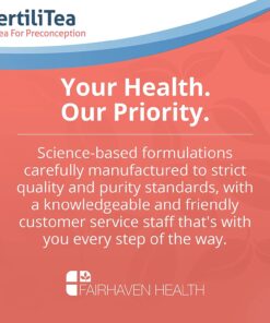 Fairhaven Health FertiliTea, 60 Servings, Organic Fertility Tea for Women to Boost Reproductive Health, Prenatal Herbal Tea to Support Menstrual Cycle & Hormone Balance, Contains Vitex, Mint Flavor 24 71S xtkwSmL 1