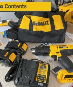 DEWALT 20V Max Cordless Drill / Driver Kit, Compact, 1/2-Inch (DCD771C2), Dewalt Yellow Compact Drill/Driver 48 71S0AKF rIL