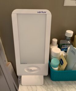 Verilux® HappyLight® Full-Size - UV-Free Therapy Lamp, Bright White Light with 10,000 Lux, Adjustable Brightness, 2 Interchangeable Lenses, Detachable Stand, and Wall Mountable 36 71S1iNrabAL