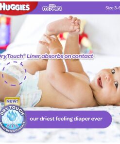 HUGGIES LITTLE MOVERS Active Baby Diapers, Size 3 (fits 16-28 lb.), 174 Ct, ECONOMY PLUS (Packaging May Vary) 21 71S1oDd9eQL
