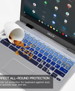 Keyboard Cover for Acer Chromebook Spin 11 311 C733 CP311 511 512/Chromebook 11 CB3-131 CB3-132 CP311 C738T CB5-132T/Chromebook Spin 713 CP713 R13 CB5-312T/Acer Chromebook 14 15 inch,Gradual Blue Gradual Blue 22 71S1uHor4iL