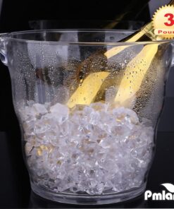 PMLAND Clear Acrylic Ice Rocks Crystals Gems - 1 Inch Length 3 lbs Bulk Bag for Vase Filler Table Scatter Party Wedding Arts Crafts Decoration Display Idea 25 71S2SmjOL