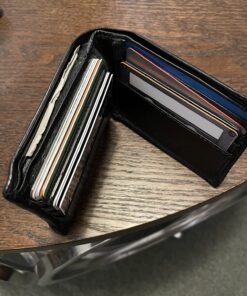 Access Denied Slim Leather Bifold Wallets For Men - Minimalist Mens Wallet RFID Blocking Card Holder With ID Window Box Gifts For Men Black 32 71S30MRNMpL