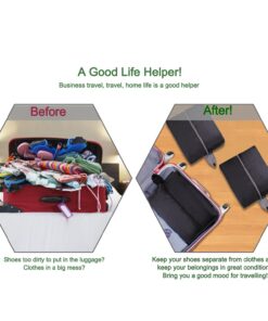 YAMIU Travel Shoe Bags Set of 4 Waterproof Nylon with Zipper for Men & Women, Black 4 Pack - Black 42 71S3B58nt6L