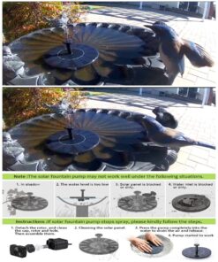 Solar Fountain, Solatec Solar Powered Bird Bath Fountain Pump 1.4W Solar Panel Kit Water Pump,Outdoor Watering Submersible Pump for Pond, Pool, Garden, Fish Tank, Aquarium 19 71S490O6alL