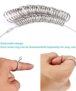 CDBOVID Ring Gauge Tool Ring Stainless Ring on Finger Measuring Ring Tool, Jewelry Sizers Rings Custom Standard Hand Rings Accessories 13 14 71S52pVnPjL