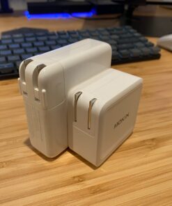 100W USB C Charger Block, MOKiN GaN III 2-Port Type C Wall Charger Foldable Power Adapter, USB C Power Adapter, for MacBook Pro/Air, iPhone 14 Pro Max, iPad, Google Pixelbook, and More White 50 71S53nKiNL