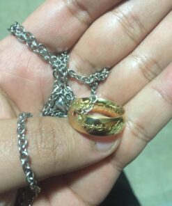 LUREME Engraved Gold Plated Stainless Steel Ring Pendant Chain Necklace A1000001 49 71S58A7 hLL