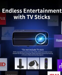 Projector with WiFi and Bluetooth, ASAKUKI Native 1080P 4K Support 450 ANSI Outdoor Movie Proyector, Indoor Home Theater w/ Portable Bag, Compatible w/ Sticks/Phone/iphone/Laptop 38 71S5iaIYc2L