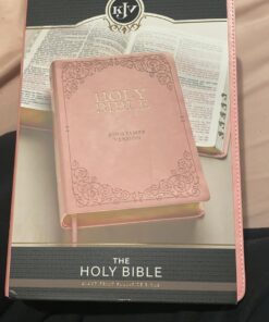 KJV Holy Bible, Giant Print Full-size Faux Leather Red Letter Edition - Thumb Index & Ribbon Marker, King James Version, Pink Leather Bound 52 71S5qpgDYTL