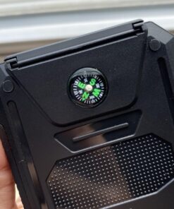 Feeke Solar-Charger-Power-Bank - 36800mAh Portable Charger,QC3.0 Fast Charger Dual USB Port Built-in Led Flashlight and Compass for All Cell Phone and Electronic Devices(Deep Black) Deep Black 21 71S6 ay7kTL