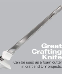 Hamilton Beach Electric Knife Set for Carving Meats, Poultry, Bread, Crafting Foam & More, Reciprocating Serrated Stainless Steel Blades, Ergonomic Design Storage Case + Fork Included, 5 Foot Cord Carve 'n Set Electric Knife 28 71S63SaAIBL