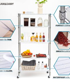 BRIAN & DANY Wire Shelf Liner 18" X 36", Heavy Duty Shelf Liners for Wire Shelving, Waterproof Protector Mats, Set of 5, Transparent 18"x 36" 11 71S6e mUH L