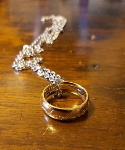 LUREME Engraved Gold Plated Stainless Steel Ring Pendant Chain Necklace A1000001 44 71S6e872pAL