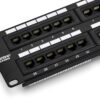 TRENDnet 48-Port Cat6 Unshielded Patch Panel, Wallmount or Rackmount, Compatible with Cat3,4,5,5e,6 Cabling, For Ethernet, Fast Ethernet, Gigabit Applications, Black, TC-P48C6 Rack Mount 64 71S74WX97KL