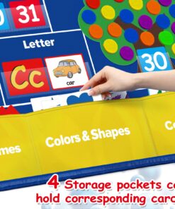 Circle Learning Time Center Pocket Chart Calendar Set, Educational Pocket Chart Learning Shape, Color Classroom Pocket Chart-Number Pocket Chart Wording Rhyme Pictures Pocket Chart 329 Cards 15 71S7TbtAwhL