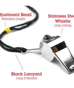 Crown Sporting Goods SCOA-001 Stainless Steel Whistle with Lanyard – Great for Coaches, Referees, and Officials by 13 71S8PnHczL