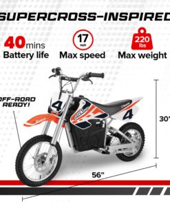 Razor MX650 Dirt Rocket Adult and Teen Ride On High Torque Electric Motocross Motorcycle Dirt Bike, Speeds Up to 17 Miles Per Hour, Orange 19 71S9azJllmL